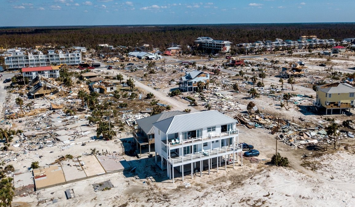image of a house after hurricane 